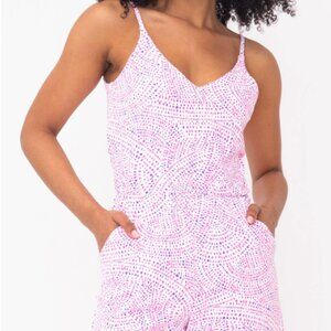 Mahi Gold Rose Romper - Coastline in Peony Pink